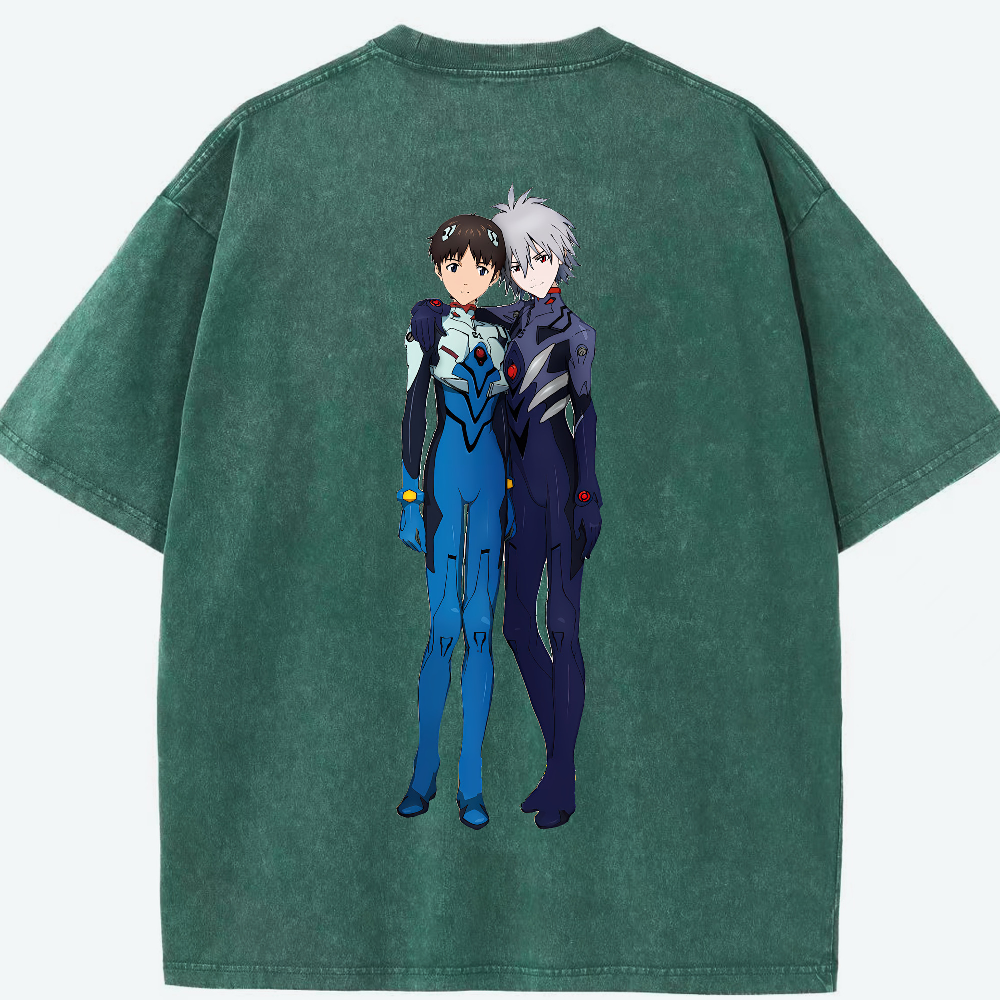 （画像用） EVA 新世紀エヴァンゲリオン 綿100% ヴィンテージ風 半袖Tシャツ（背面プリント）